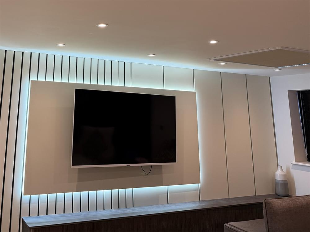 Completed media wall at Rise Park